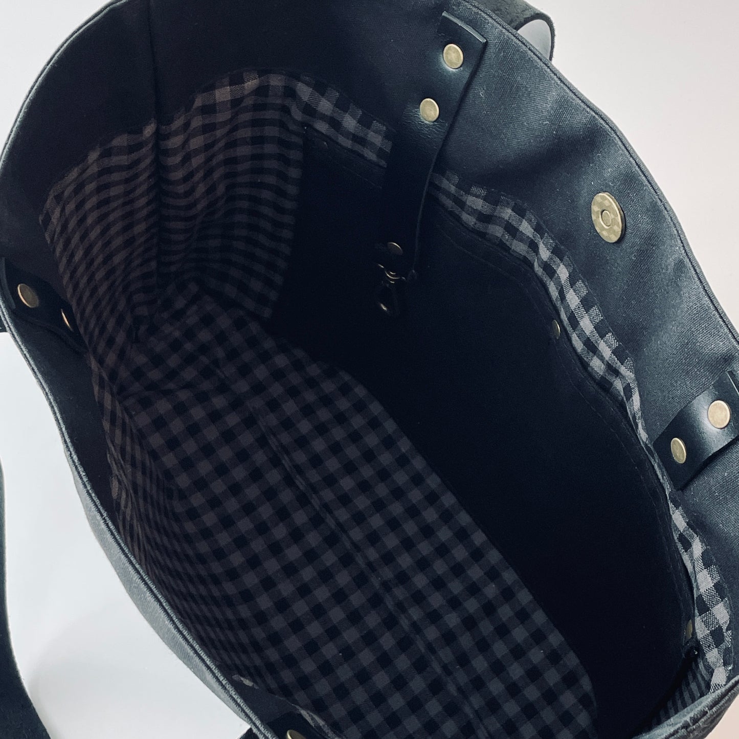 Large Waxed Canvas Tote, Black