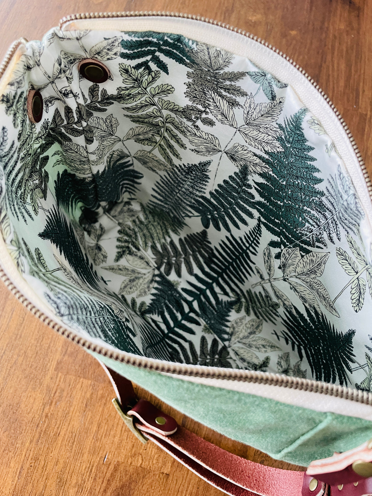 Small Waxed Canvas Purse, Sage