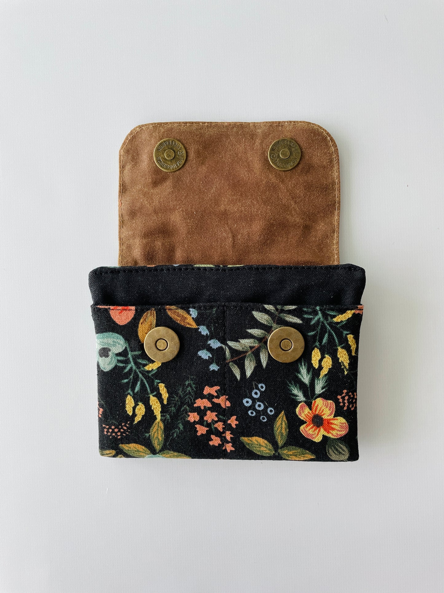 Canvas Wallet, Black Herb Garden