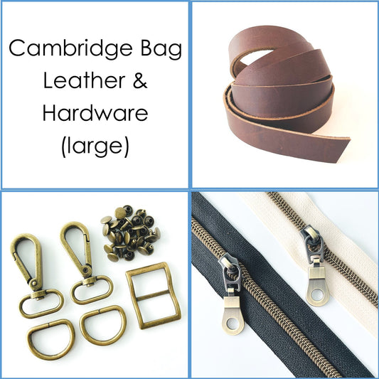 Cambridge Bag (large) 1" Leather & Hardware Kit, Dark Brown