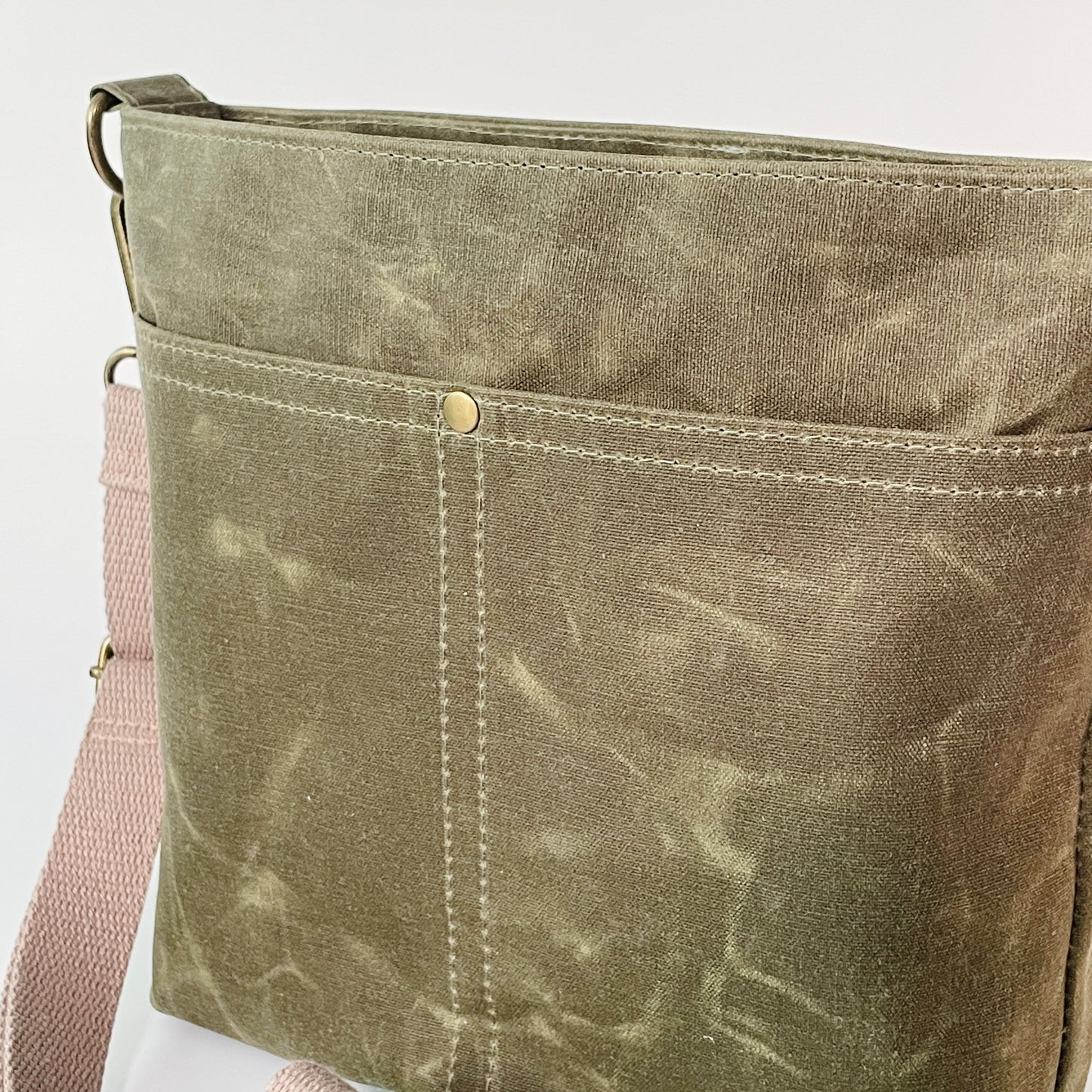 Small Canvas Satchel, Olive Green