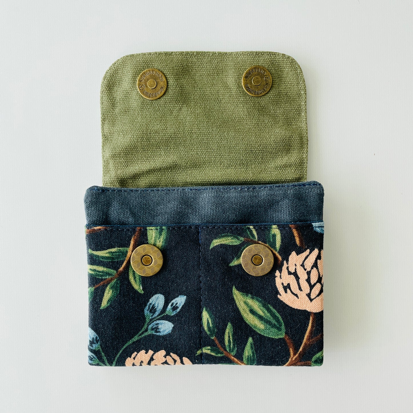 Webster Wallet Maker Kit, Navy Peonies