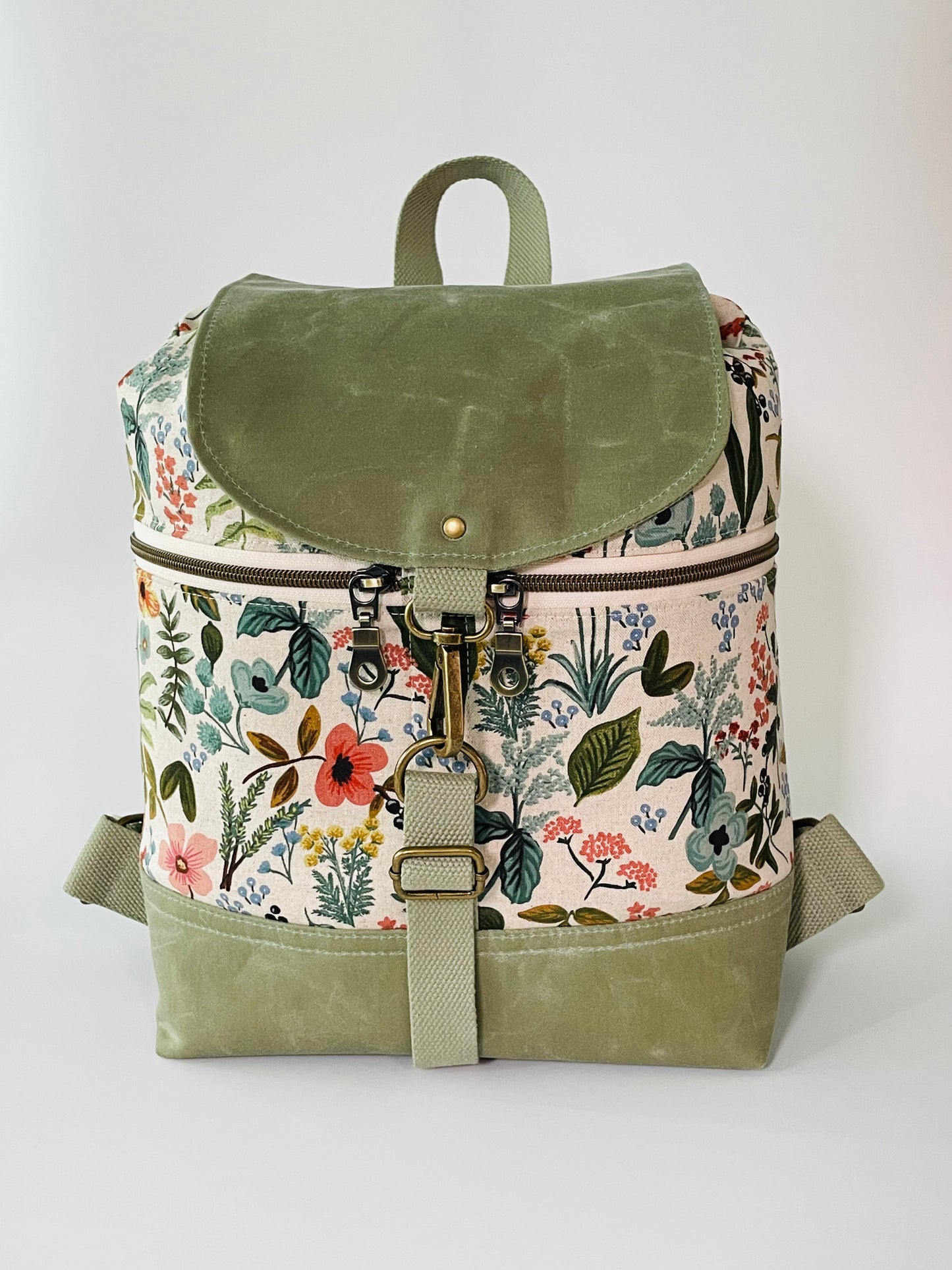 Canvas Backpack, Sage Herb Garden