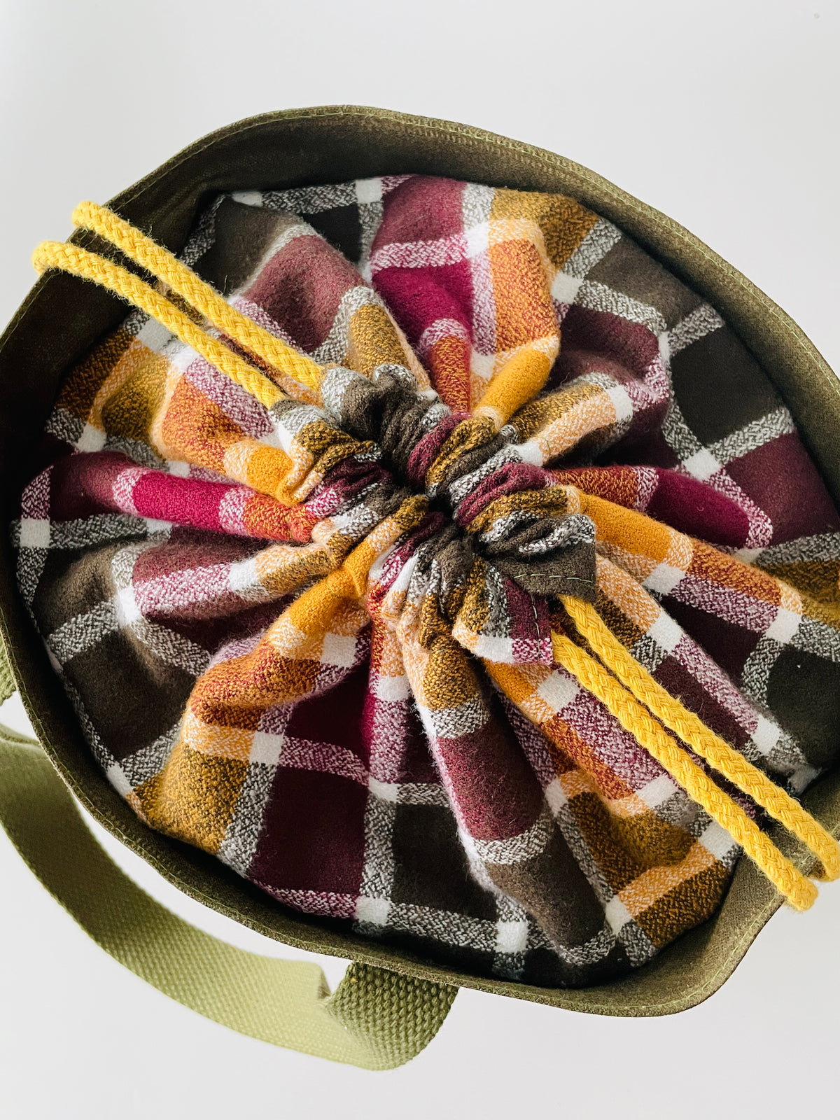 Waxed Canvas and Flannel Project Tote, Cider