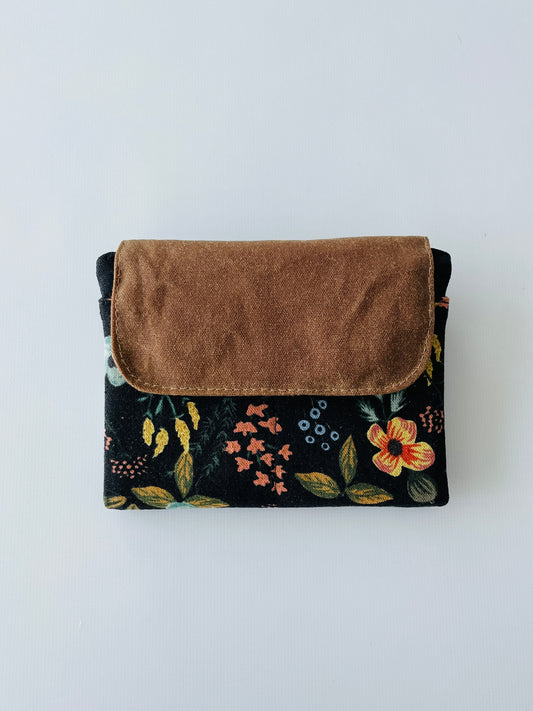 Canvas Wallet, Black Herb Garden
