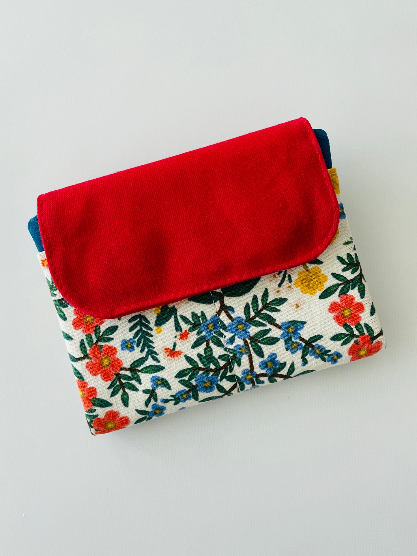 Canvas Wallet, Red Floral