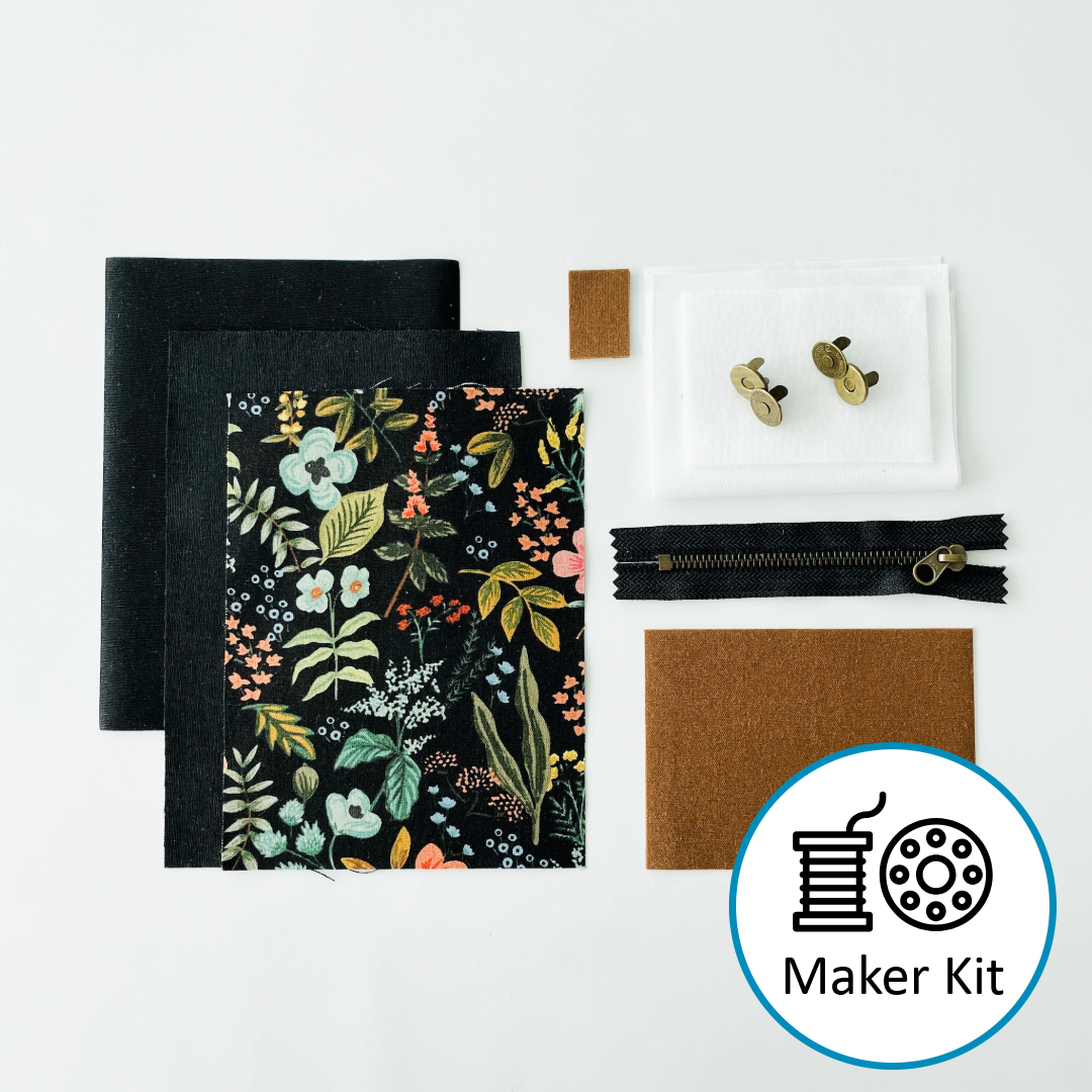 Webster Wallet Maker Kit, Black Herb Garden