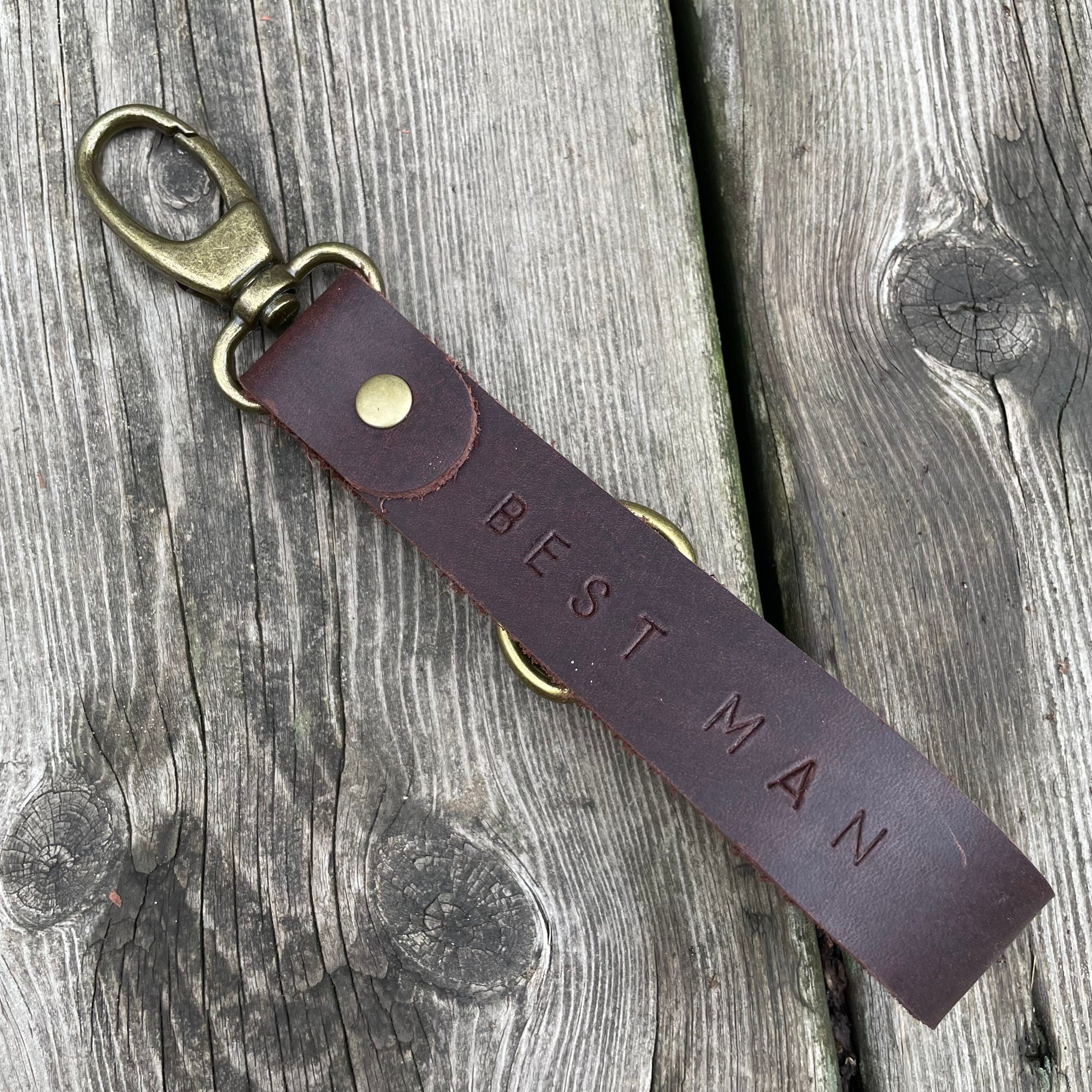 Personalised leather key on sale holder