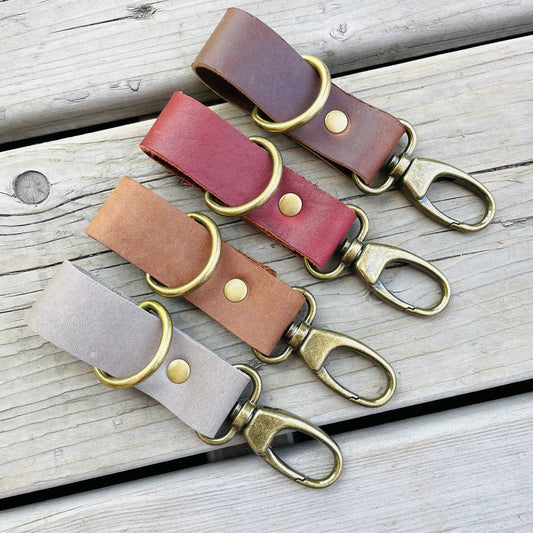 Small Personalized Leather Keychain